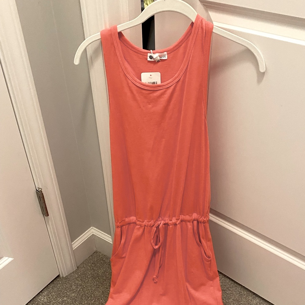 Sundry tie dress in coral